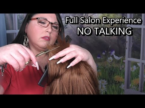 ASMR Hair Salon Roleplay (NO TALKING) (Hair Wash, Wet Haircut, Blow Dry, Hair Dryer, Hair Styling)