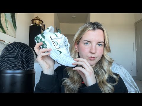 tapping on brand new sneakers asmr