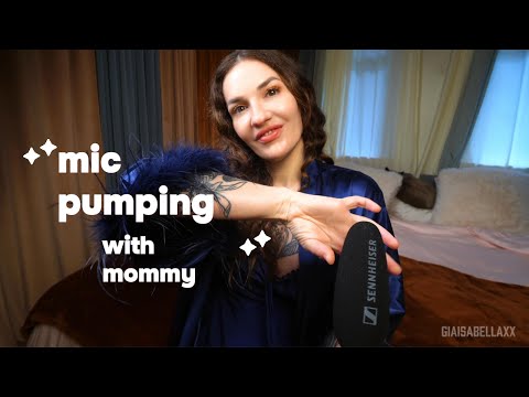 ASMR Up Close and Personal Mic Pumping + Kisses +Gentle Breathing Encouragement  {extreme closeup}
