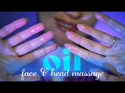 ASMR ~ Oil Face & Head Massage ~ Stress & Migraine Relief, Personal Attention, Whispered