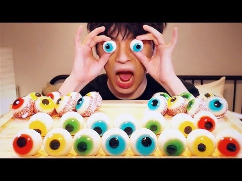 ASMR 눈알젤리 먹방[독전 장면 패러디]  Trolli Gummi Eyeballs Jelly Social EATING SOUNDS Mukbang Show(SIO ASMR 시오)