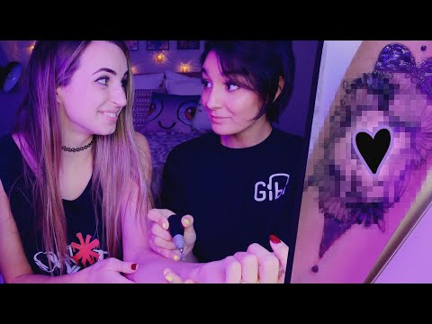 ASMR | Getting a Tattoo Drawn on Me [ft. ohnips]