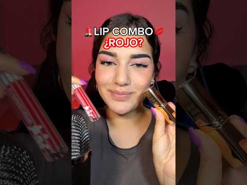 💄LIP COMBO💋 Rojo 👹 #asmr #lipcombo #maquillaje