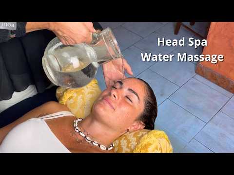 ASMR Relaxing Chinese Headspa Water Massage at Home with Hair Brushing Scalp Massage Head Massage