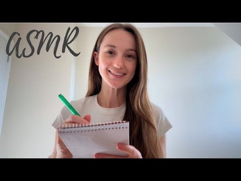 ASMR I’ll Ask, You’ll Answer | Relaxing Therapy Session & Journaling YOUR Thoughts