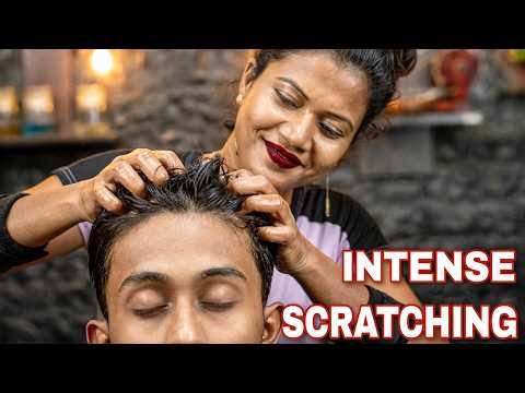 Deep Relaxation Indian Lady Doing Head Massage And Forehead Tapping | Intense Head Scratching ASMR