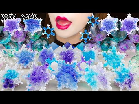 【ASMR】SNOWFLAKE KOHAKUTO,BALLOON CANDY,LIQUEUR CANDY MUKBANG 먹방 食べる音 EATING SOUNDS NO TALKING