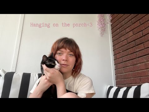 asmr porch ramble & outdoor sounds - flea market find & a chat on play