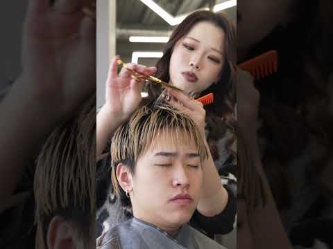 (ASMR) Japanese Hairstylist Haru: Meticulous Scissors Haircut, Shampoo & Styling