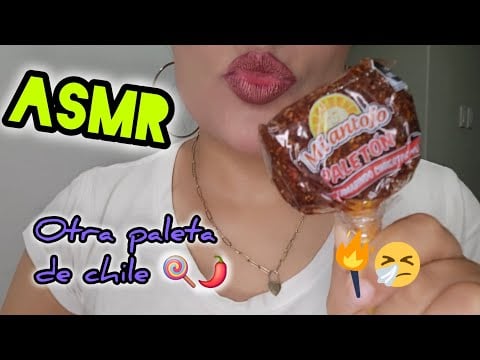 ASMR Probando otra paleta de tamarindo con chile | #asmrsounds