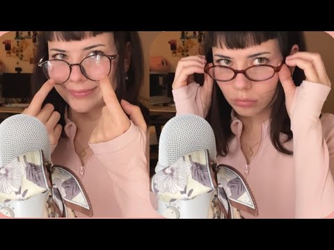 ASMR glasses trigger 🤓🤍 (tapping, scratching, mouth sounds..)