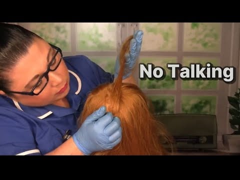 ASMR Scalp Check with Gloves (NO TALKING) Scalp Scratching, Hair Play | Medical Roleplay