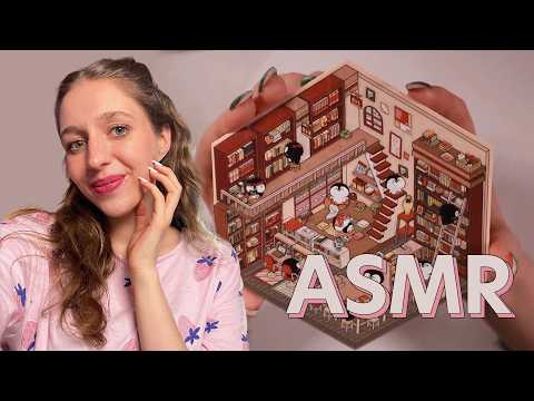 ASMR DIY Bookstore scene with 3D stickers - whispering in English #asmr #stickers