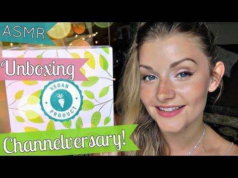 ♡ ASMR Channelversary | Unboxing Vegan Treats | Big News Update