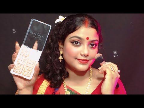 ASMR Indian Married Women Traditional Makeup Look 💄😍
