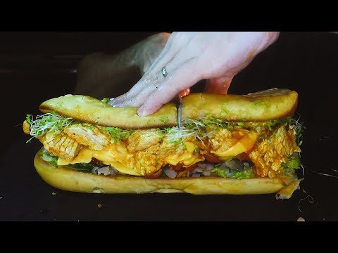 GIANT BUFFALO CHICKEN AVOCADO SANDWICH ! ASMR ( Real Sounds ) 자막 字幕  ਉਪਸਿਰਲੇਖ | Nomnomsammieboy