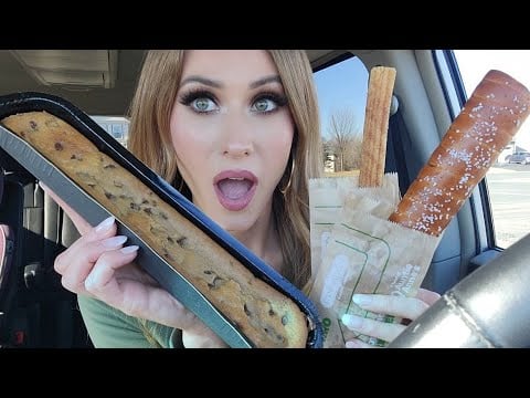 ASMR | Trying the *NEW* FOOTLONG Sidekicks From Subway! 🥨🍪😋 *Mukbang* (eating sounds, mouth sounds)