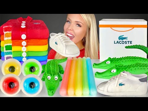 ASMR Rainbow Shirt Cake, Lacoste Shoes, Jelly, Lacoste Crocodile Mukbang 먹방