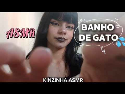 ASMR  BANHO DE GATO + SONS DE BOCA EM CAMADAS 💦👅