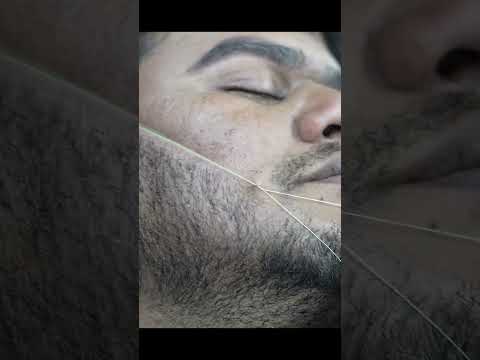 ASMR Beard Threading For Men | ASMR Eye Brows Threading For Men #shorts