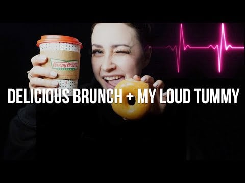 Donut & Coffee Mukbang With Tummy Growls & Female Heartbeat ASMR