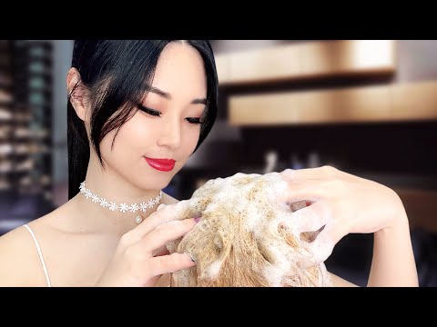 [ASMR] Relaxing Hair Wash with Honey Shampoo