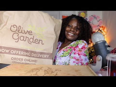 Trying Olive Gardens Five Cheese Big Meatball Noodles ASMR Eating Sounds