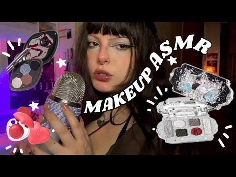 ｡⋆｡˚ Makeup ASMR | Textured Tapping, Scratching, Rambling, Whispering, Personal Attention, etc.