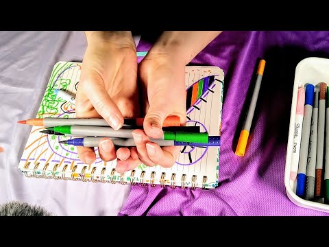 ASMR Drawing & Tracing 🌸 {No Talking - Paper & Pages & Markers & Coloring}