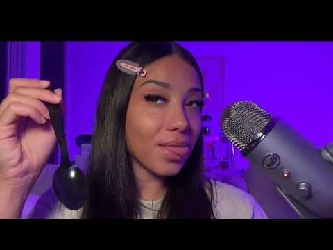 ASMR| Eating Your Face With A Plastic Spoon 😋 Talkative Mouth Sounds For Sleep 💤 