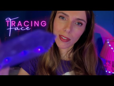 ASMR | Crystal Face Tracing for Sleep | Face Touching, Soft Speaking