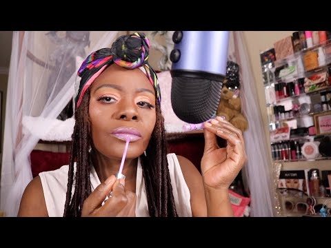 Trying Katy Kat Gloss ASMR Makeup Chewing Gum GRWM