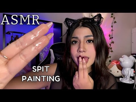 ASMR ESPAÑOL / SPIT PAINTING + L4M0 MIS DEDOS INTENSAMENTE (100% relajante)