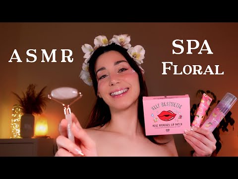 ASMR SPA FLORAL 🌸🍑MASAJES & SKINCARE 🧼 Roleplay en Español 💤 Atención Personal