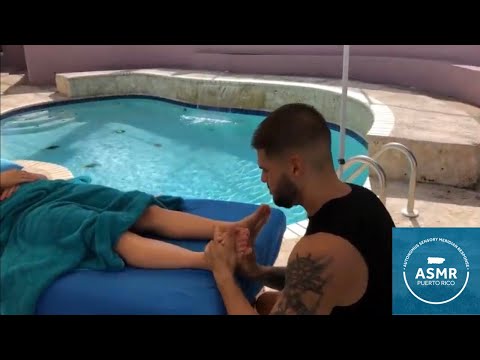 Relaxing Foot Massage | Poolside Ambience | Calming ASMR Session