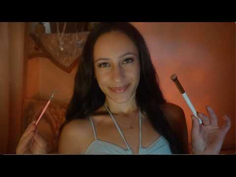 ASMR flirty wlw model does your makeup on set!!