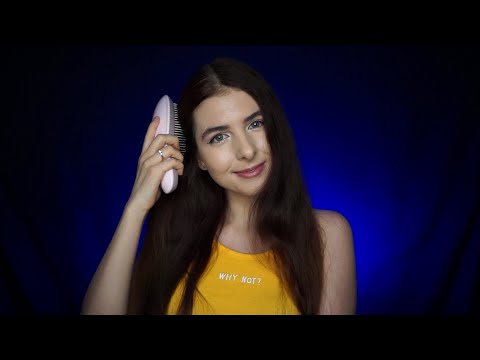 ASMR MY HAIR STORY 💙 GENTLE HAIRBRUSHING & WHISPERS