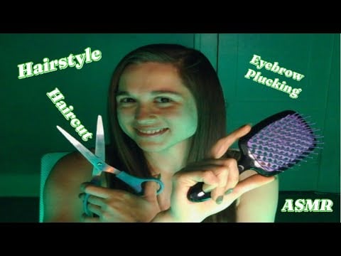ASMR Haircut, Hairstyle, and Eyebrow Plucking