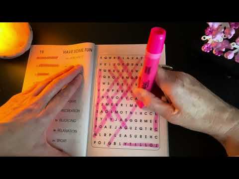 Word Search Soft Spoken ASMR, Page Turning, Paper Sounds, Conversation with Regular Female Voice