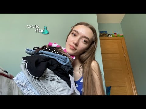 ASMR Clothing Haul | Whisper ramble & light clothing sounds 