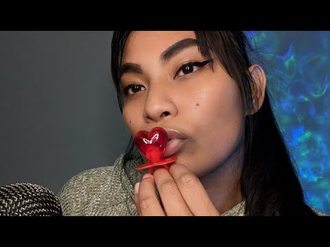 ASMR Various Tingly Mouth Sounds For Sleep 😴 Tongue Clicking , Heart Ring Pop
