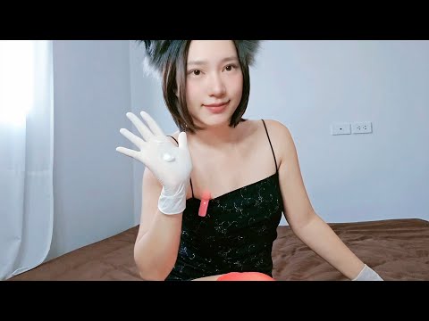 Latex Glove With Lotion 🧴ถุงน่องแดง No Talking White XS Size - RAINIE ASMR