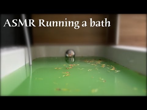 ASMR 🌙 Running a bath - Filling the tub, fizzy bath bomb, bath salts (no talking)
