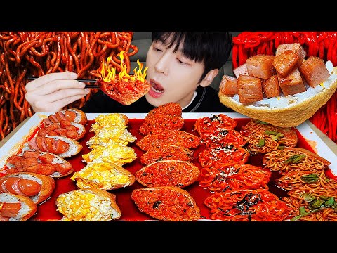 ASMR MUKBANG | 직접 만든 불닭볶음면 불닭쌈 먹방 & 레시피 FIRE NOODLES EATING