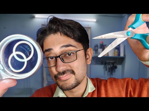 ASMR Shady Barber Haircutting 💇🏽💈(Mouth Sounds, Scissors, Whispering) Funny Roleplay HINDI