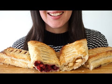 ASMR Eating Sounds: Apple & Berry Strudels (No Talking)