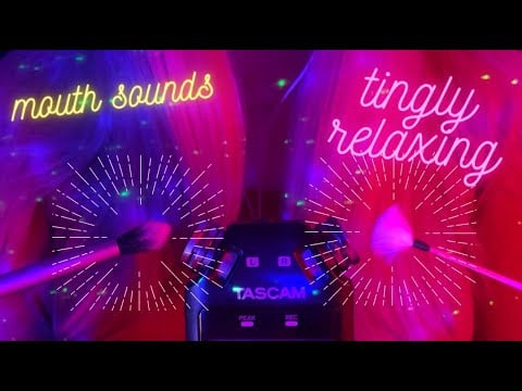 ASMR 1 HOUR Relaxing Tascam Mic Sounds with Mouth Sounds for Extra Tingles (No Talking)