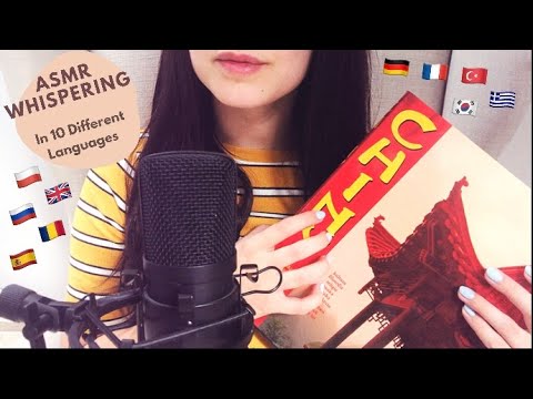 ASMR Whispering 📖 Book 📖 In 10 Languages + Tapping 🌙