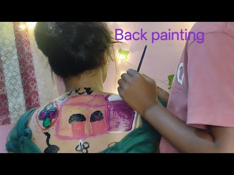 Asmr relaxing back painting 🎨🖌️ doing by bharti😌