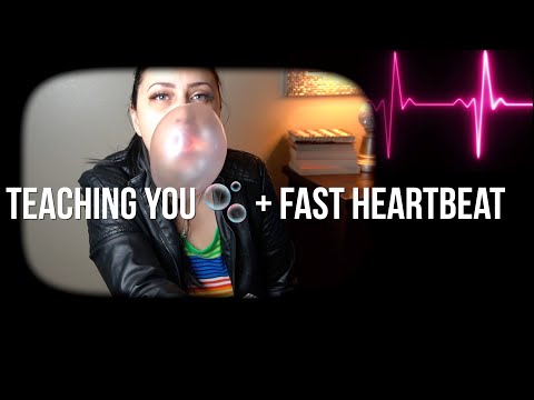 Girl Behind You In Class Teaches You How To Blow Bubble Gum | Fast Female Heartbeat ASMR